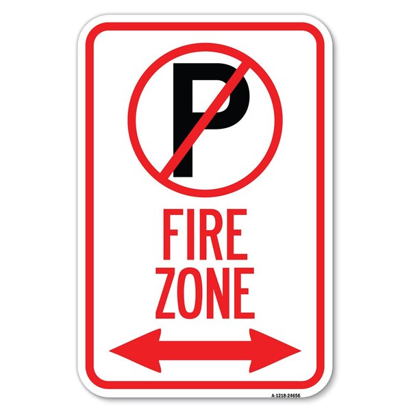 Signmission No Parking Symbol and Arrow Pointing Le Heavy-Gauge Aluminum Sign, 12" x 18", A-1218-24656 A-1218-24656 - main